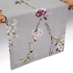 Hot Sale 😀 Mode Living Positano Linen Table Runner, 16" X 108" Gray 🥰