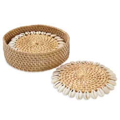 Best reviews of 🤩 Mode Living Capiz Woven Coasters, Set Of 4 Gray ❤️